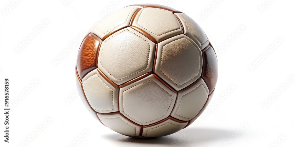 A solo, pristine, and freshly inflated soccer ball sits alone on a clean, pure white background, showcasing its intricate panels and laces in sharp detail. A solo, pristine, and freshly inflated soccer ball sits alone on a clean, pure white background, showcasing its intricate panels and laces in sharp detail.