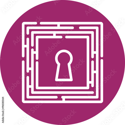Escape Rooms Vector Line White Circles Multicolors