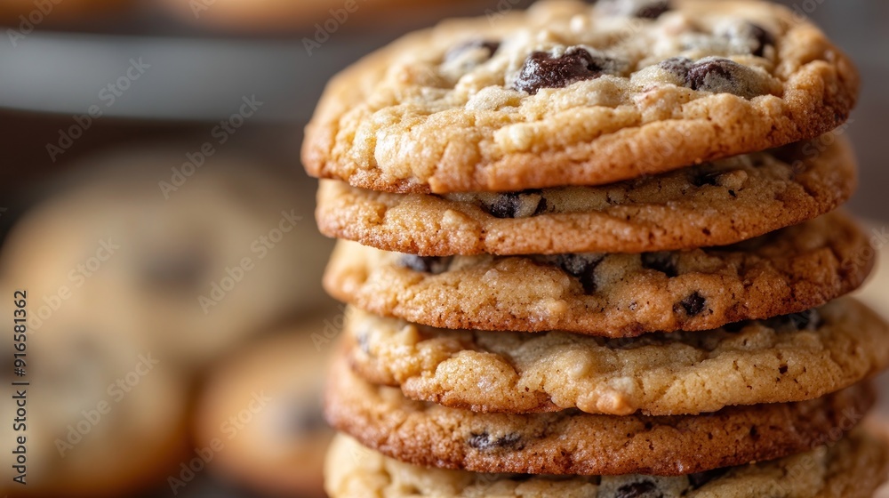 A Stack of Delicious Chocolate Chip Cookies A Stack of Delicious Chocolate Chip Cookies