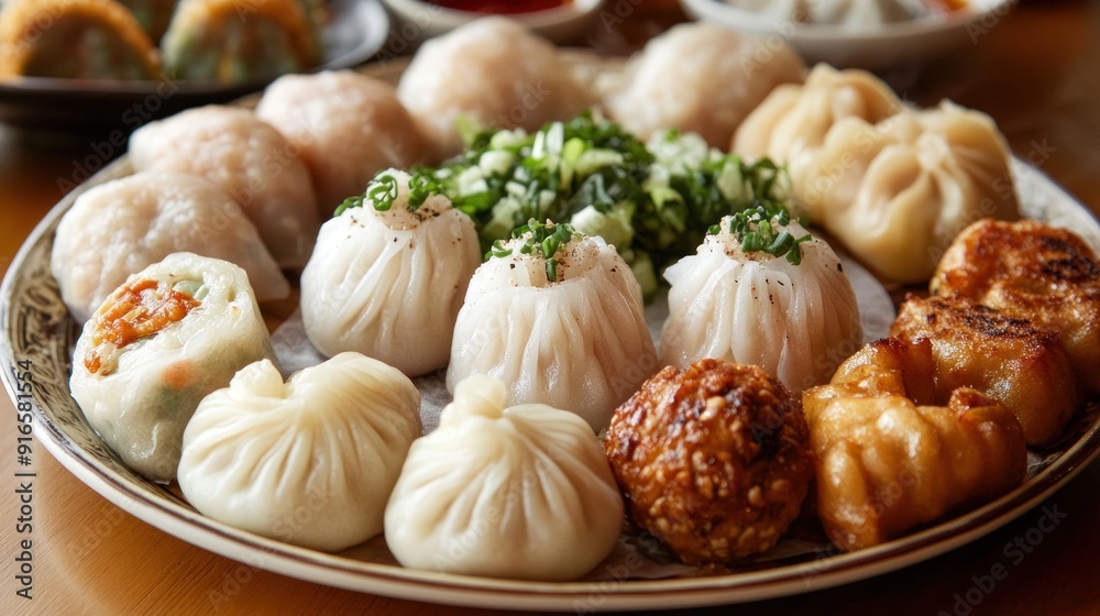 Assortment of Delicious Chinese Dumplings Assortment of Delicious Chinese Dumplings