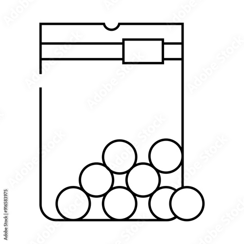 sugar balls sweetener line icon vector. sugar balls sweetener sign. isolated contour symbol black illustration