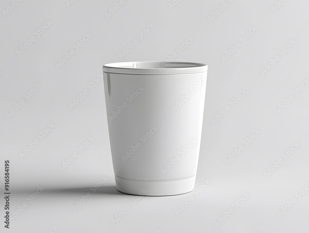 White tumbler mockup placed on a plain white background, showcasing its sleek design White tumbler mockup placed on a plain white background, showcasing its sleek design