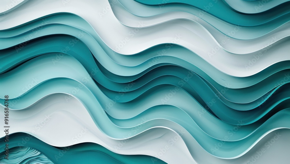 Fototapeta premium Abstract Turquoise Waves Background