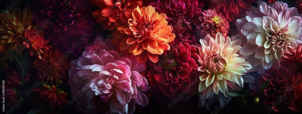 Obraz premium Vibrant Dahlia Bouquet