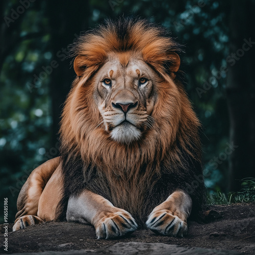 A big lion look at us