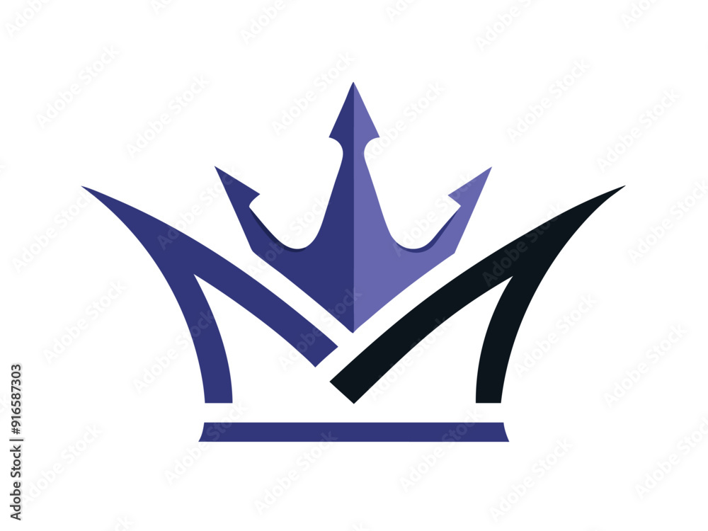 Modern Crown Logo with Sleek Lines - Minimalist Design Modern Crown Logo with Sleek Lines - Minimalist Design