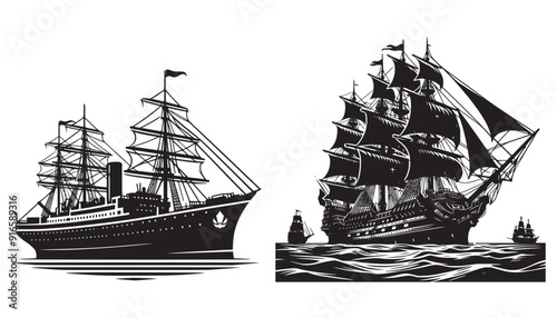 ship in the sea