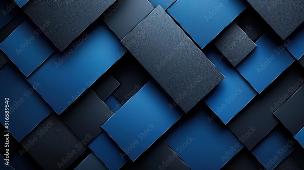 Abstract Blue and Black Geometric Shapes Abstract Blue and Black Geometric Shapes