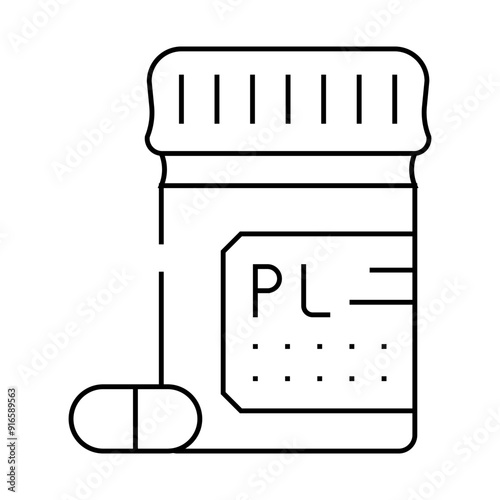 placebo pills line icon vector. placebo pills sign. isolated contour symbol black illustration