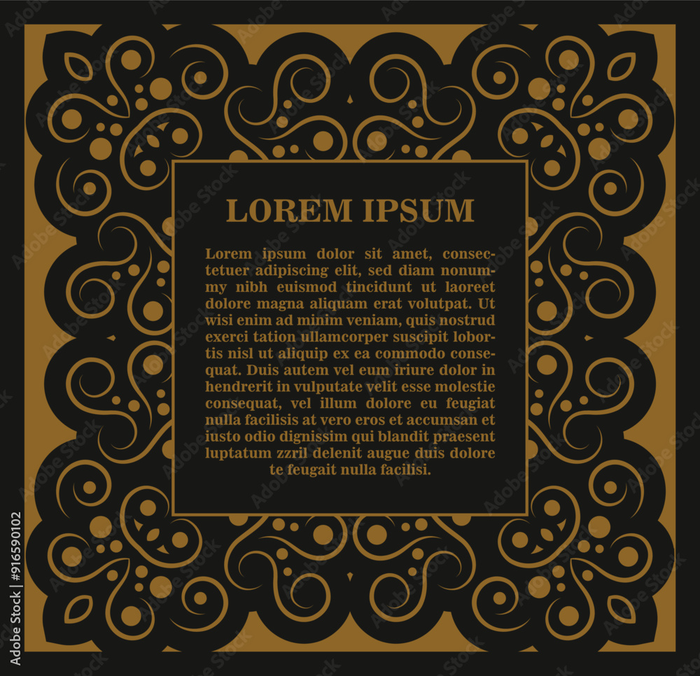 Calligraphic square ornament frame lines Calligraphic square ornament frame lines