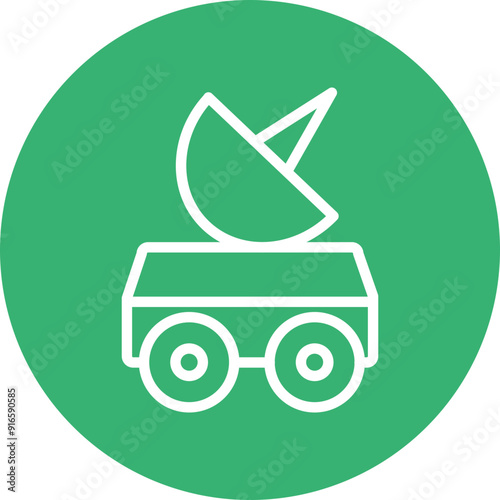 Space Rover Vector Line White Circles Multicolors