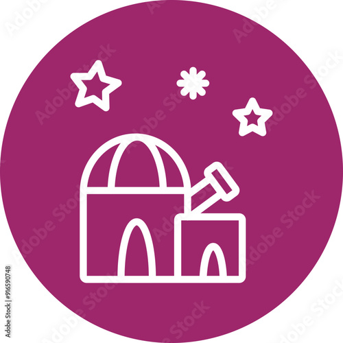 Observatory Vector Line White Circles Multicolors