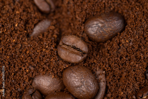 natural ground and roasted coffee for making a drink