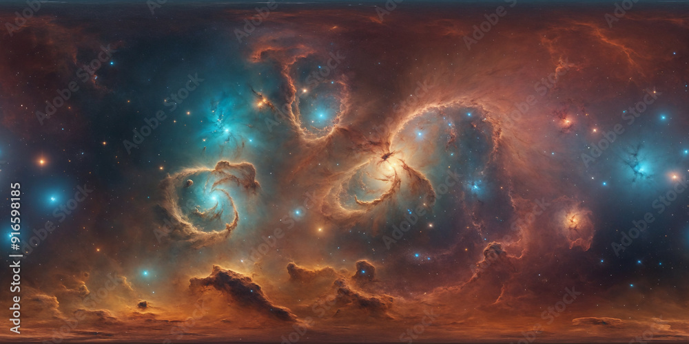 HDRI Equirectangular Space and Cosmos Panorama 59 Stock Illustration ...