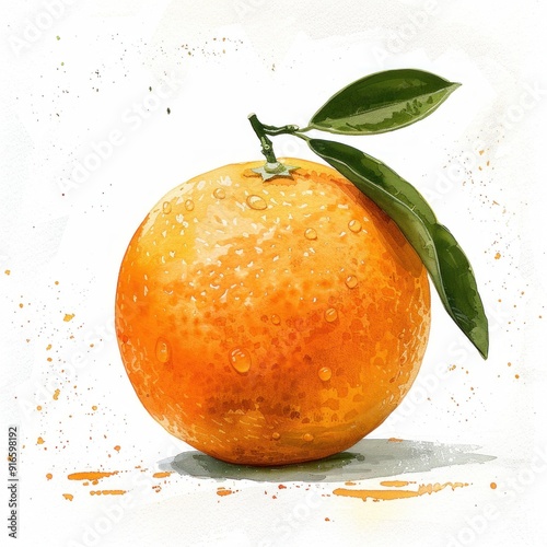 Watercolor image of a orange fruit