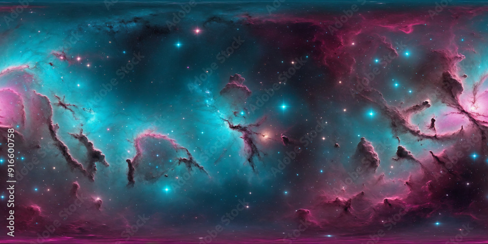 HDRI Equirectangular Space and Cosmos Panorama 4 Stock Illustration ...