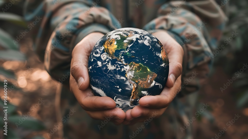 Protecting Our Planet: Hands Holding the Earth Protecting Our Planet: Hands Holding the Earth