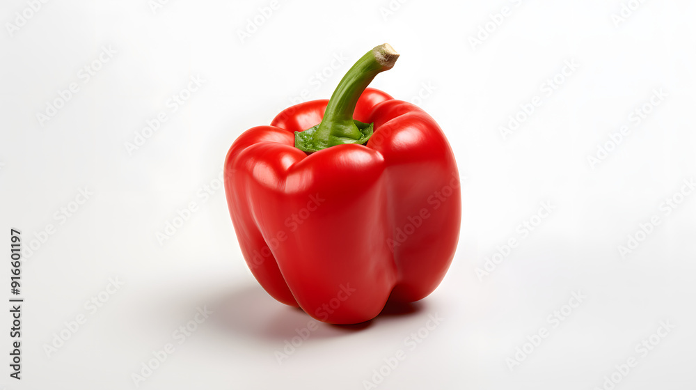 Vibrant Red Capsicum Isolated on a Seamless white Background Vibrant Red Capsicum Isolated on a Seamless white Background