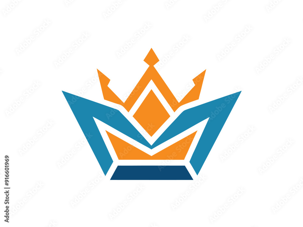 A Vibrant Crown Logo with Strong, Impactful Lines A Vibrant Crown Logo with Strong, Impactful Lines