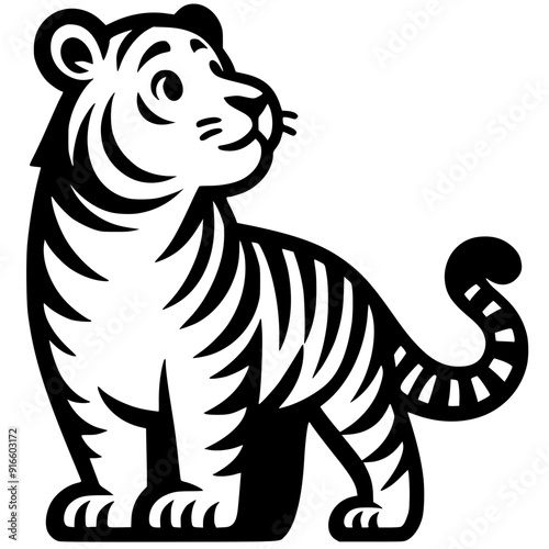 Silhouette of a tiger