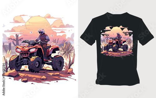 ATV Rider in the Desert Sunset