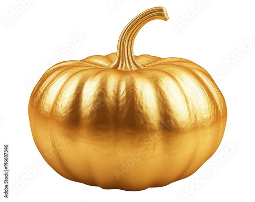 Obraz na płótnie gold metal pumpkin isolated w salonie