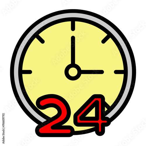 Hours Vector Filled Icon Design