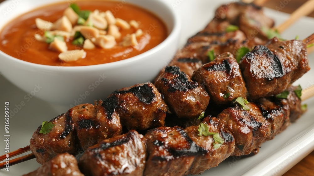 Grilled Satay Skewers with Peanut Sauce Grilled Satay Skewers with Peanut Sauce