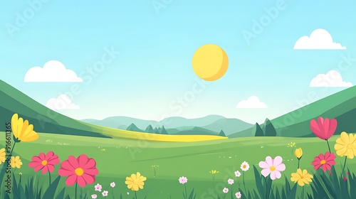 Sunny Day in a Lush Meadow