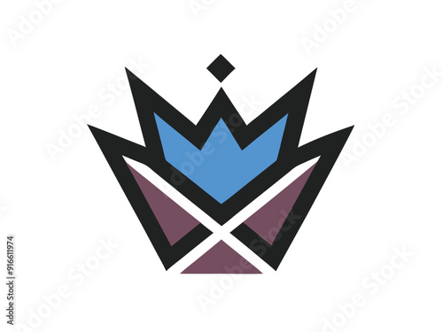 A Vibrant Crown Logo with Strong, Impactful Lines