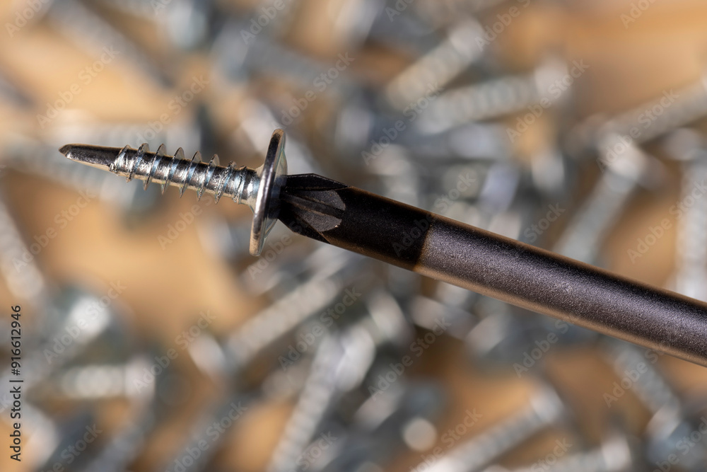 Naklejka premium steel self-tapping screws for working with wooden products