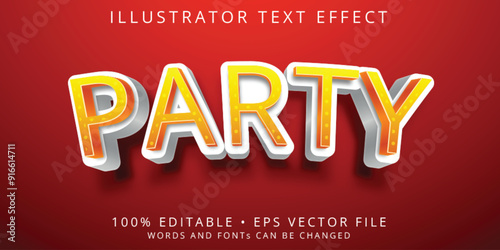 Party typography premium editable text effect style