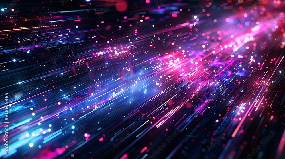 A chaotic digital glitch pattern with neon blues and purples, displaying fragmented and broken lines, on a black backdrop. Highlighting intense light effects and high contrast, A chaotic digital glitch pattern with neon blues and purples, displaying fragmented and broken lines, on a black backdrop. Highlighting intense light effects and high contrast,
