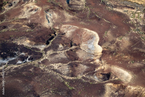 Kati Thanda Lake Eyre, South Australia, Australia. Aerial photography showing textures and patterns of outback Australia. photo