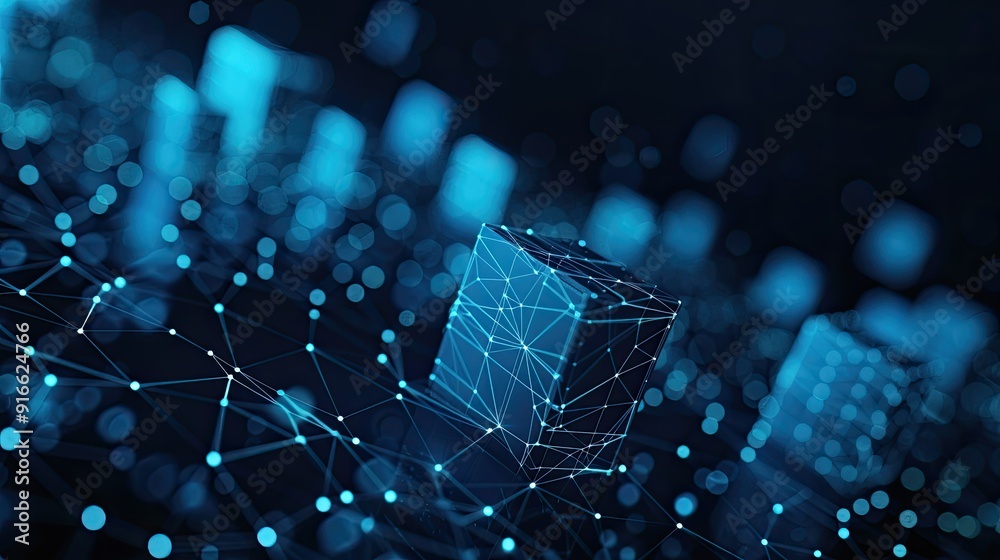 Obraz premium Abstract data streams on blockchain canvas