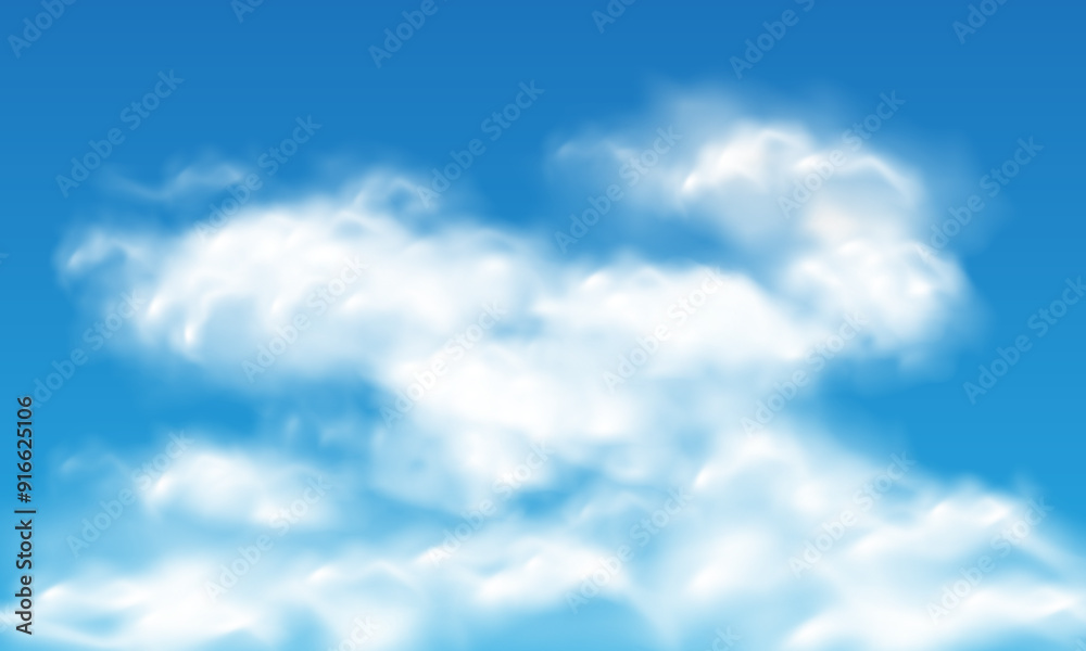 Vector of realistic white cloud on blue sky Vector of realistic white cloud on blue sky