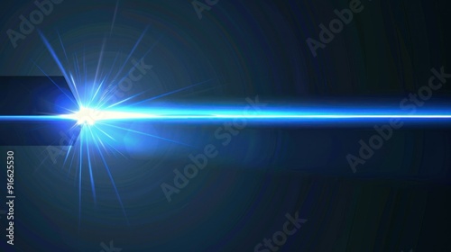 Blue Light Streak on a Dark Background