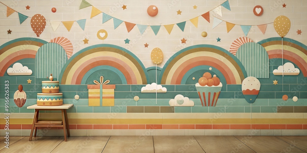 Fototapeta premium retro birthday background