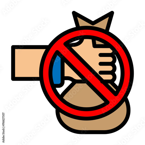 Stop Corruption Vector Filled Icon Design