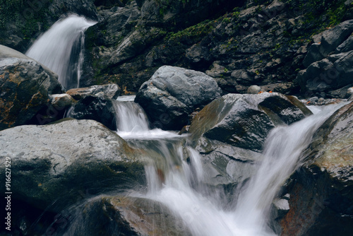 the rapid flow of the river photo