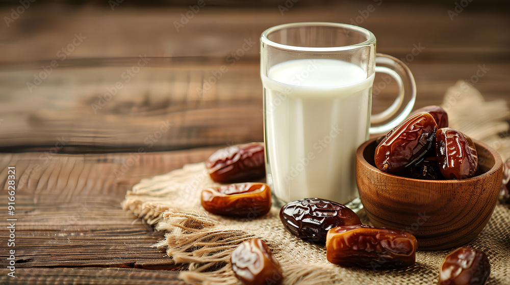 a glass of milk and dates a glass of milk and dates