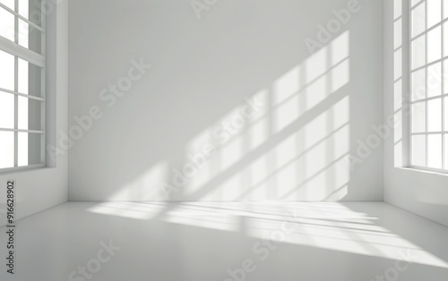 Minimalist White Room with Sunlight