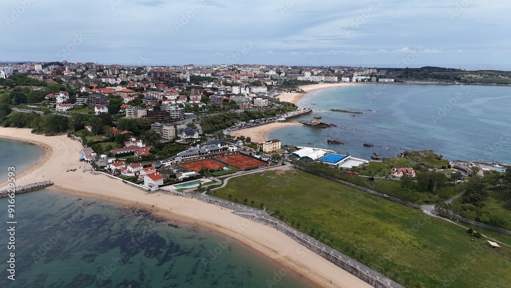 Parque Marino de la Magdalenat Santander city Spain drone,aerial Parque Marino de la Magdalenat Santander city Spain drone,aerial