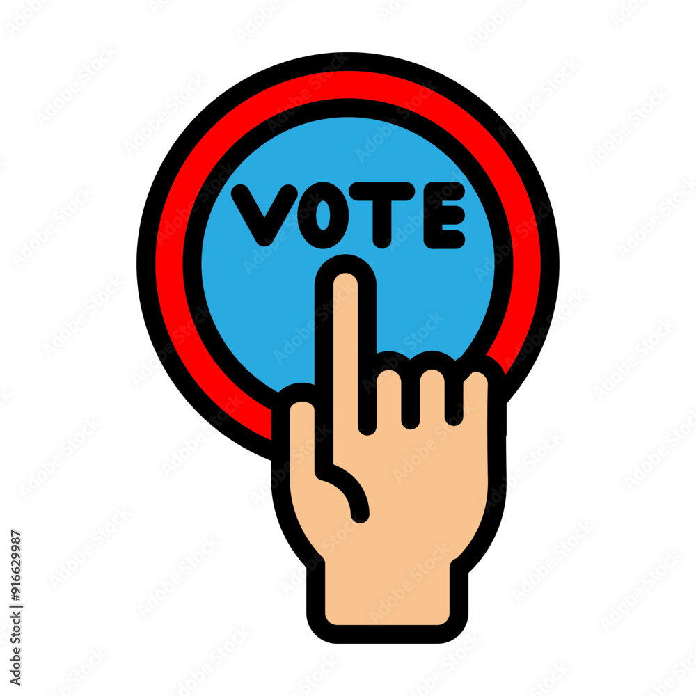Vote Button Vector Filled Icon Design Vote Button Vector Filled Icon Design