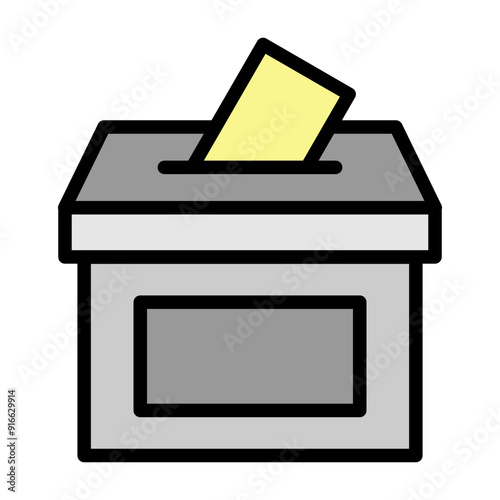 Ballot Box Vector Filled Icon Design