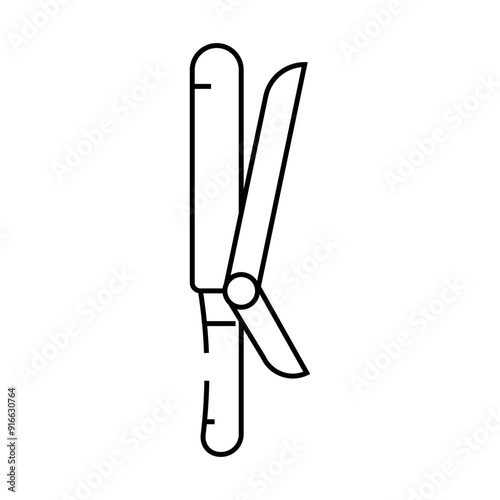 curling iron line icon vector. curling iron sign. isolated contour symbol black illustration
