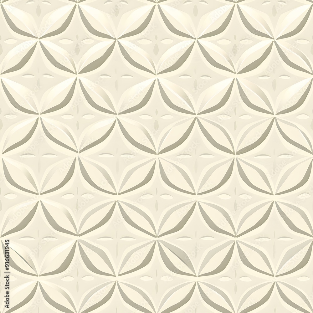 Elegant textured pattern with a three-dimensional floral design in soft neutral tones. Elegant textured pattern with a three-dimensional floral design in soft neutral tones.
