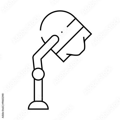 stationery hairdyer line icon vector. stationery hairdyer sign. isolated contour symbol black illustration