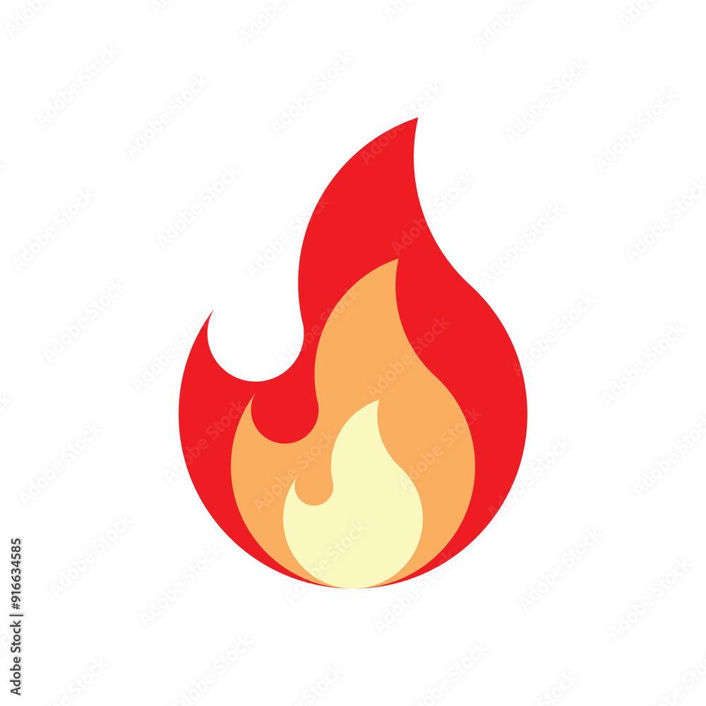 Minimalist Fire Vector for Warning Labels Minimalist Fire Vector for Warning Labels