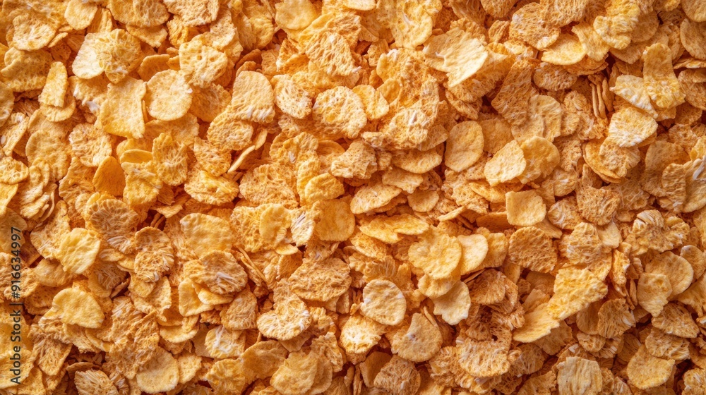 Close-Up Texture of Corn Flakes Cereal Close-Up Texture of Corn Flakes Cereal